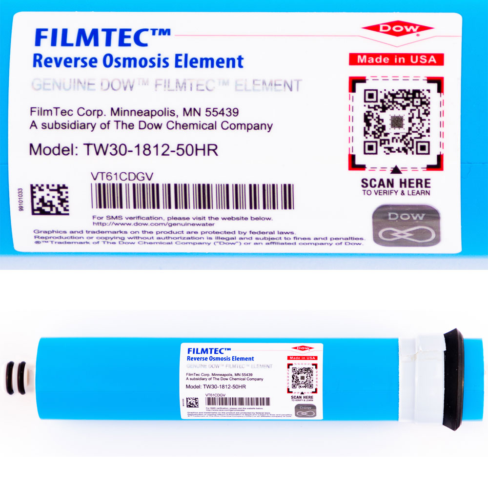 Filmtec DOW TW30-1812-50 Osmosi inversa Membrana Original para Sistemas de 10 Pulgadas 