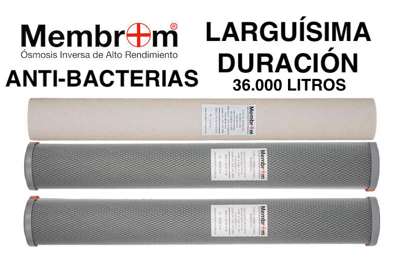 ÓSMOSIS INVERSA BAJO RECHAZO 2:1 FLUJO DIRECTO MEMBROM® ANTI-BACTERIAS  OI-2:1-07-NX-AB20 - Membranas Osmosis Inversa