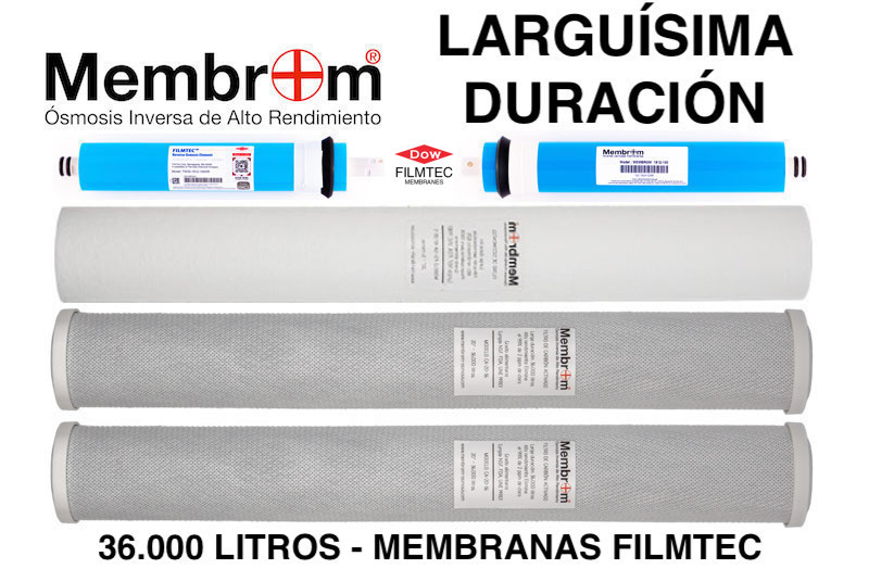 ÓSMOSIS INVERSA BAJO RECHAZO 2:1 FLUJO DIRECTO MEMBROM® ANTI-BACTERIAS  OI-2:1-07-NX-AB20 - Membranas Osmosis Inversa