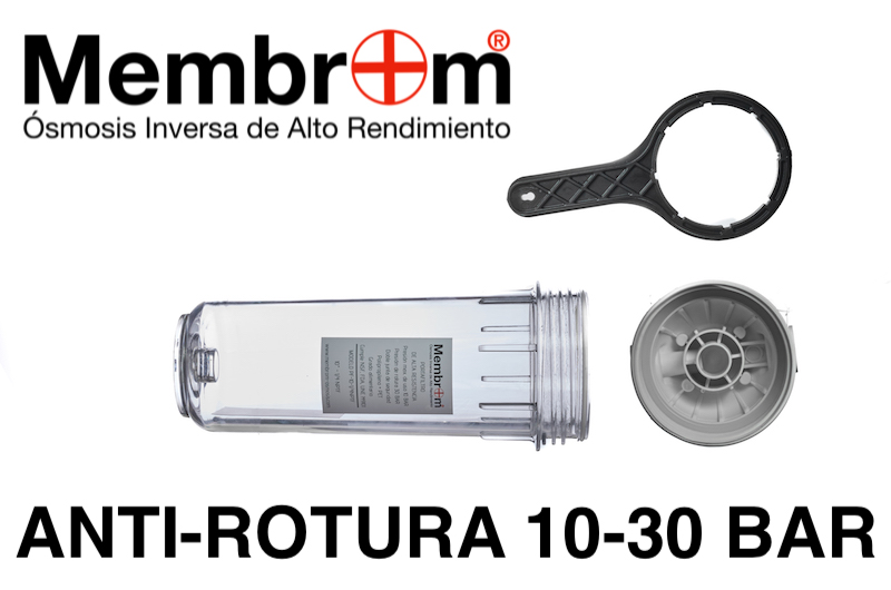 RC- Contenedor Porta-Filtro Cartuchos De 10' + Soporte + Llave
