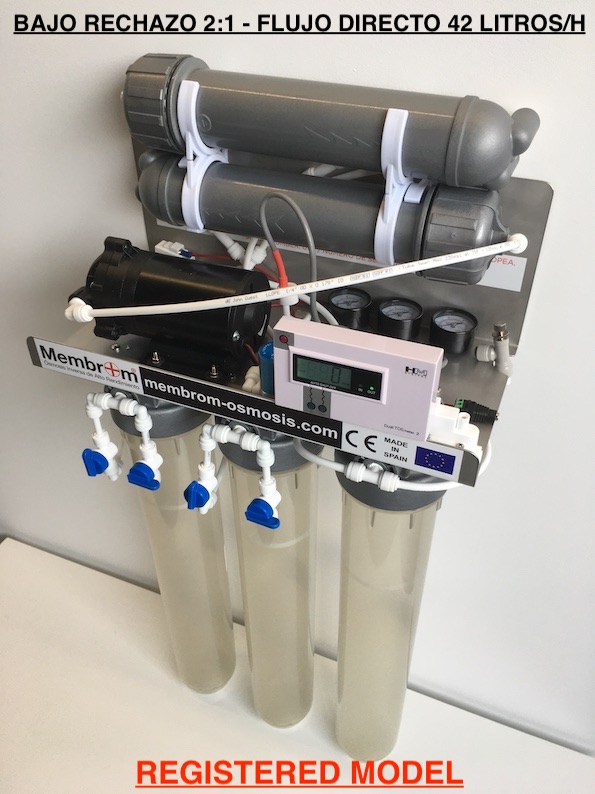 ÓSMOSIS INVERSA BAJO RECHAZO 2:1 FLUJO DIRECTO MEMBROM® ANTI-BACTERIAS  OI-2:1-07-NX-AB20 - Membranas Osmosis Inversa