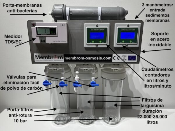 ÓSMOSIS INVERSA PROFESIONAL BAJO RECHAZO 2:1 FLUJO DIRECTO MEMBROM® OI-PR-2:1-07-NX-AR10 - Imagen 2