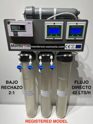 ÓSMOSIS INVERSA PROFESIONAL BAJO RECHAZO 2:1 FLUJO DIRECTO MEMBROM® ANTI-BACTERIAS OI-PR-2:1-07-NX-AB20