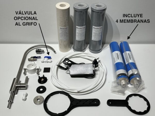 ÓSMOSIS INVERSA PROFESIONAL BAJO RECHAZO 2:1 FLUJO DIRECTO MEMBROM® ANTI-BACTERIAS OI-PR-2:1-12-NX-AB10 - Imagen 3
