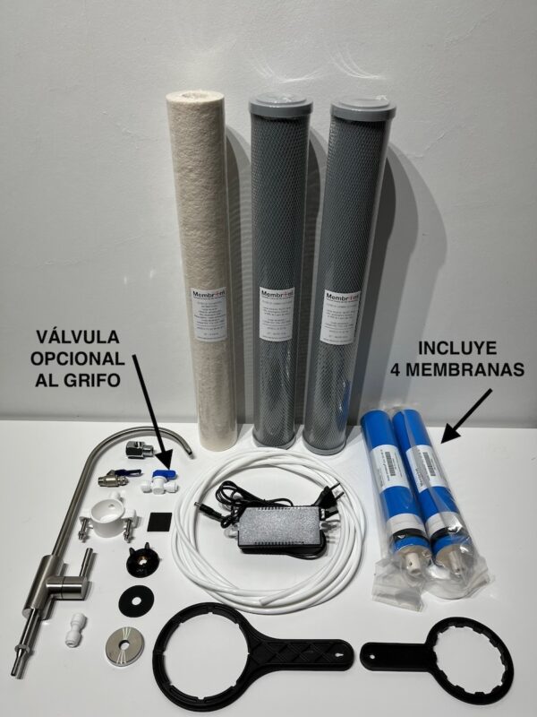 ÓSMOSIS INVERSA PROFESIONAL BAJO RECHAZO 2:1 FLUJO DIRECTO MEMBROM® ANTI-BACTERIAS OI-PR-2:1-12-NX-AB20 - Imagen 3