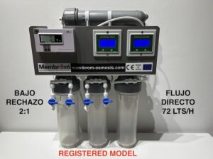 ÓSMOSIS INVERSA PROFESIONAL BAJO RECHAZO 2:1 FLUJO DIRECTO MEMBROM® ANTI-BACTERIAS OI-PR-2:1-12-NX-AB10