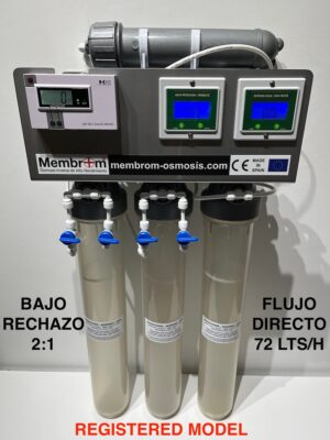 ÓSMOSIS INVERSA PROFESIONAL BAJO RECHAZO 2:1 FLUJO DIRECTO MEMBROM® ANTI-BACTERIAS OI-PR-2:1-12-NX-AB20