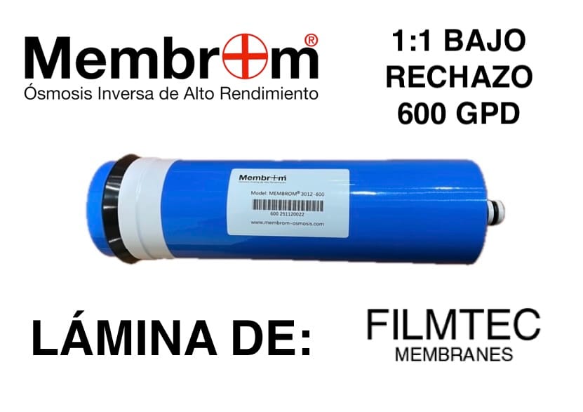 Membrana 600 GPD 3012 con lámina Filmtec™ recambio osmosis inversa