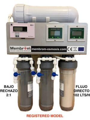 ÓSMOSIS INVERSA PROFESIONAL BAJO RECHAZO 2:1 FLUJO DIRECTO MEMBROM® ANTI-BACTERIAS OI-PR-2:1-17-NX-AB1020